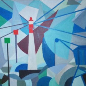 Painting titled "Phare" by Pierre Fagola, Original Artwork