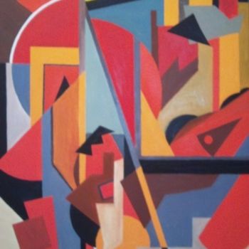 Painting titled "Construction" by Pierre Fagola, Original Artwork
