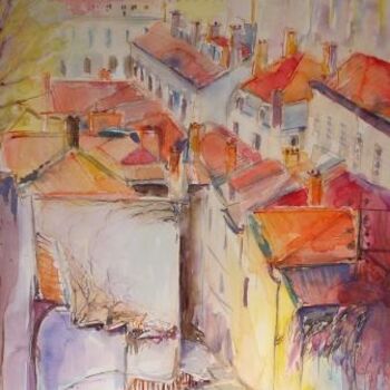Peinture intitulée "Quartier St Jean LY…" par Pierre Feyeux, Œuvre d'art originale