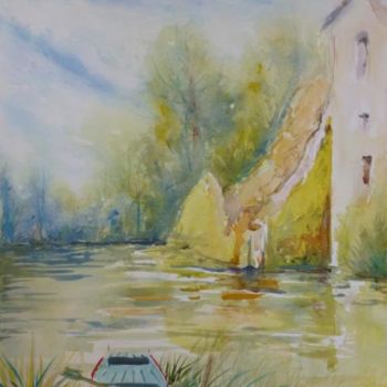 Peinture intitulée "Vieux moulin en rui…" par Pierre Feyeux, Œuvre d'art originale