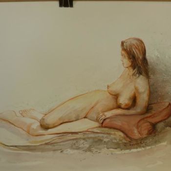 Peinture intitulée "Couchée" par Pierre Feyeux, Œuvre d'art originale, Huile