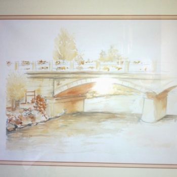 Peinture intitulée "Pont de la Reyssouz…" par Pierre Feyeux, Œuvre d'art originale, Huile