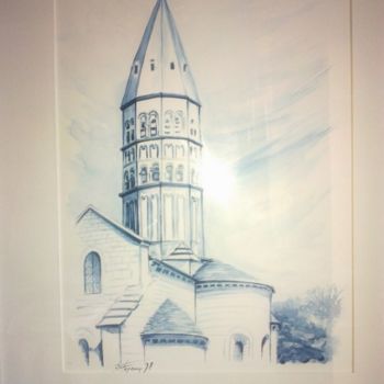 绘画 标题为“Eglise de St André…” 由Pierre Feyeux, 原创艺术品, 油