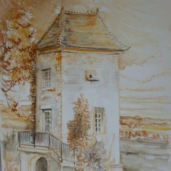 Pintura intitulada "Pigeonnier du Villa…" por Pierre Feyeux, Obras de arte originais, Óleo