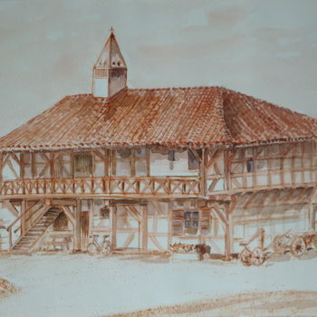 Drawing titled "Ferme Bressane à Co…" by Pierre Feyeux, Original Artwork, Other