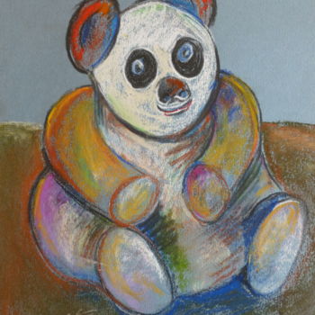 Pittura intitolato "pastel-panda.jpg" da Pierre Feyeux, Opera d'arte originale, Olio