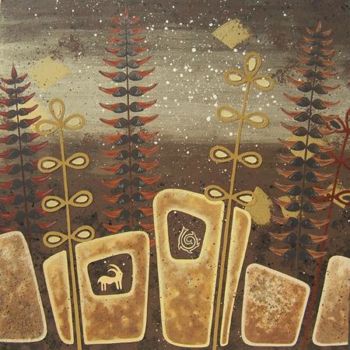 "Stones in the forest" başlıklı Tablo Pierre Giusti tarafından, Orijinal sanat