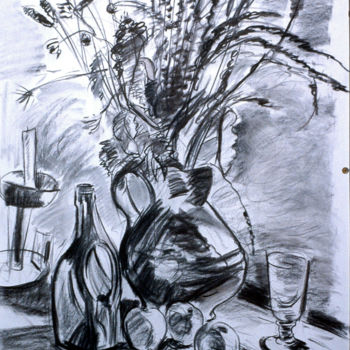 「bouquet fusain et o…」というタイトルの絵画 Pierre Jean Delpeuc'Hによって, オリジナルのアートワーク, その他