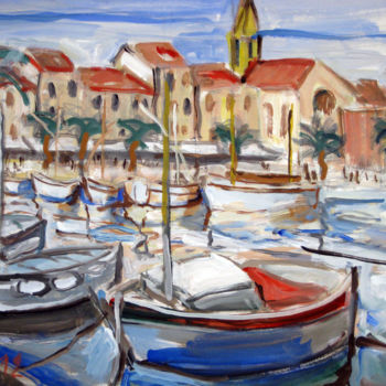 Painting titled "Sanary pointus" by Pierre Jean Delpeuc'H, Original Artwork, Gouache