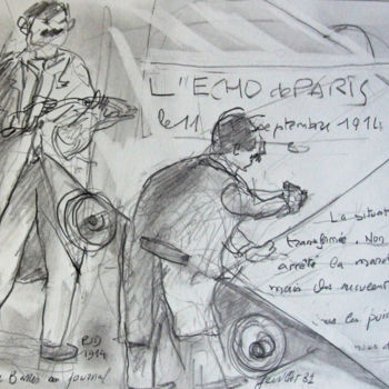 Painting titled "l'écho de Paris" by Pierre Jean Delpeuc'H, Original Artwork, Other