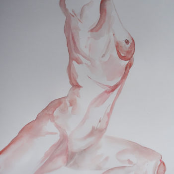 Painting titled "nue-aqua.D jpg" by Pierre Julia, Original Artwork, Watercolor