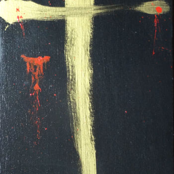 Painting titled "La croix" by Pierre Julia, Original Artwork, Acrylic
