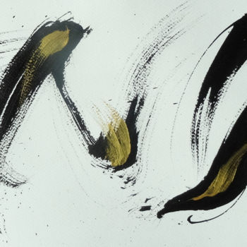 Peinture intitulée "Gestuelle calligrap…" par Pierre Julia, Œuvre d'art originale, Calligraphie chinoise