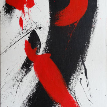 Painting titled "Noir et rouge" by Pierre Julia, Original Artwork, Acrylic