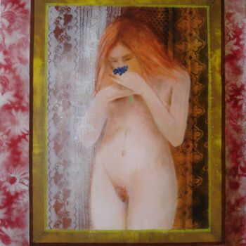 Peinture intitulée "julie la rousse" par Pierre Jutand, Œuvre d'art originale, Huile