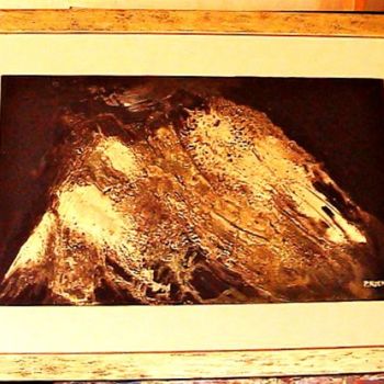 Painting titled "la montagne dorée" by Pierre Kuentz, Original Artwork