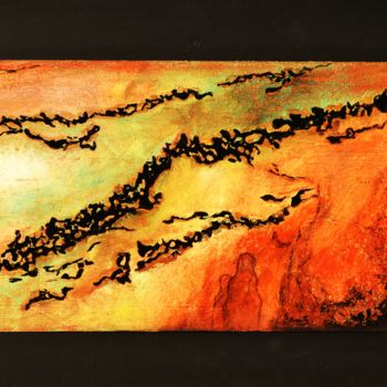 Painting titled "calligraphie célest…" by Pierre Kuentz, Original Artwork