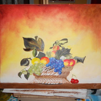 Peinture intitulée "nature morte-1" par Pierrette Kuhn, Œuvre d'art originale, Huile