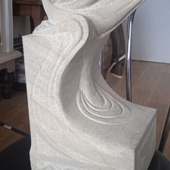 Sculpture titled "Le fragile équilibr…" by Pierre Vexlard, Original Artwork, Stone