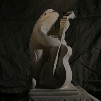 Скульптура под названием "contrebassiste.jpg" - Pierre Vexlard, Подлинное произведение искусства