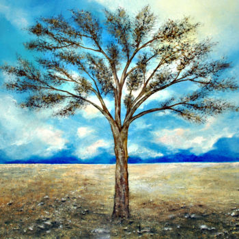 Painting titled "mon arbre" by Pierre Vogel, Original Artwork, Oil