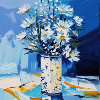 Painting titled "Bouquet blanc" by Pierrick Tual, Original Artwork, Oil