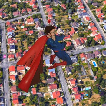Digitale Kunst getiteld "LOST SUPERMAN IN VA…" door Pierro Lorenzo, Origineel Kunstwerk, 2D Digital Work