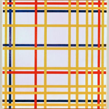 Malerei mit dem Titel "New York City" von Piet Mondrian, Original-Kunstwerk, Öl
