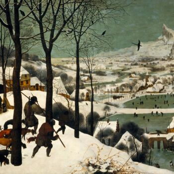 Peinture intitulée "Les chasseurs dans…" par Pieter Bruegel The Elder, Œuvre d'art originale, Huile