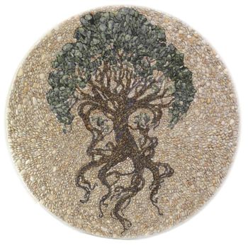 Sculptuur getiteld "Mosaic panel "Tree…" door Tatiana Fololeeva, Origineel Kunstwerk, Mozaïek