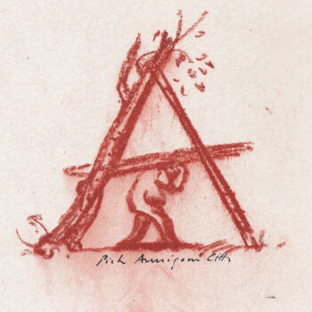 Tekening getiteld "'A' come Annigoni" door Pietro Annigoni, Origineel Kunstwerk, Potlood