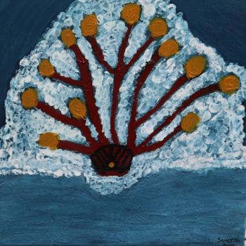 Pintura intitulada "The Big Jellyfish" por Pedro Silvestre, Obras de arte originais, Acrílico