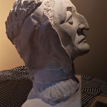 Sculpture titled "Dante Alighieri" by Pietro Di Pompeii, Original Artwork, Plaster