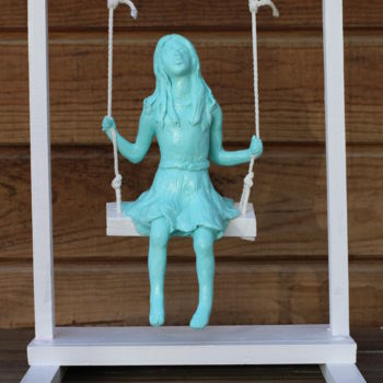 Sculpture titled "Plaisir d'enfance" by Liliane Rafales-Richard, Original Artwork, Clay