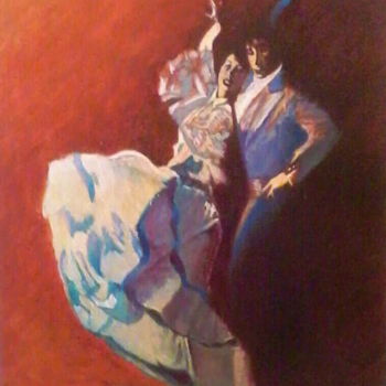 Картина под названием "Фламенко" - Юрий Кравцов, Подлинное произведение искусства