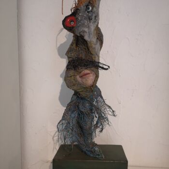 Escultura intitulada "Androgyne" por Pilado, Obras de arte originais, Madeira