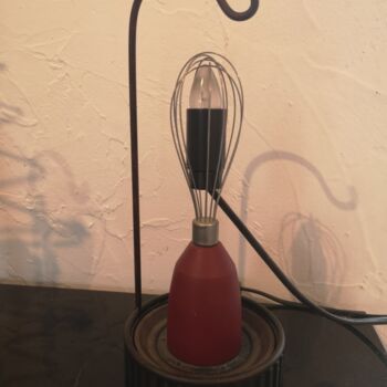 Sculpture titled "Lampe fouet." by Pilado, Original Artwork, Stainless Steel