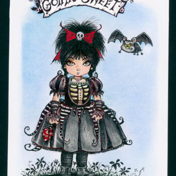 Artigianato intitolato "the Gothic Sweet Gi…" da Pilar Agrelo Art Studio, Opera d'arte originale, Abbigliamento per ragazze