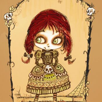 Dibujo titulada "Ghost gothic  Lolita" por Pilar Agrelo Art Studio, Obra de arte original, Otro