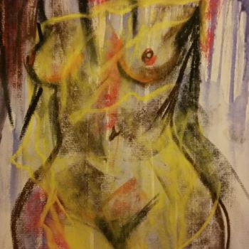 Painting titled "Mujer con velo" by Pilar Cotón, Original Artwork