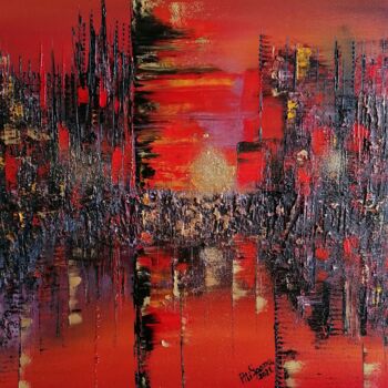 Painting titled "ABSTRAIT 13" by Pili Gaona, Original Artwork, Oil