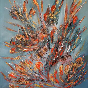 Painting titled "ABSTRAIT 17" by Pili Gaona, Original Artwork, Oil