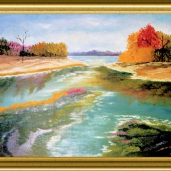 Painting titled "RIVIERE DU PARAGUAY" by Pili Gaona, Original Artwork