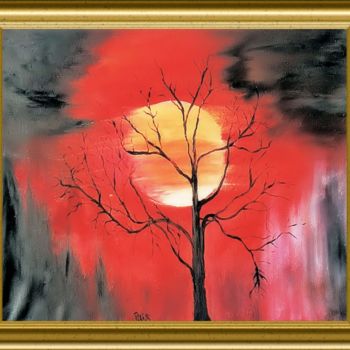 Painting titled "ROUGE IV" by Pili Gaona, Original Artwork