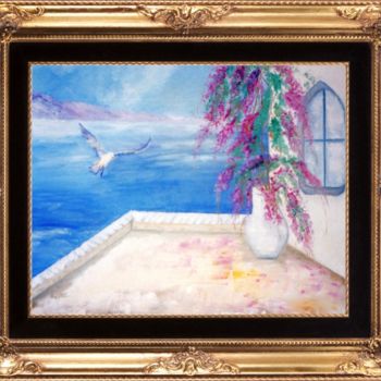 Painting titled "GRECE" by Pili Gaona, Original Artwork