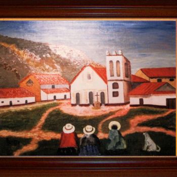 Peinture intitulée "EGLISE DE ACOMAYO" par Pili Gaona, Œuvre d'art originale