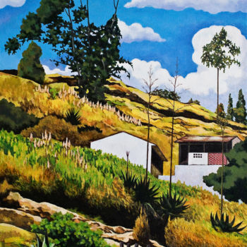 Painting titled "Paisaje en Picaihua" by Pincay, Original Artwork, Oil