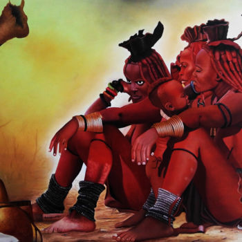 Schilderij getiteld "HImba" door Eldenildo Jorge Ferrage De Matos, Origineel Kunstwerk, Olie