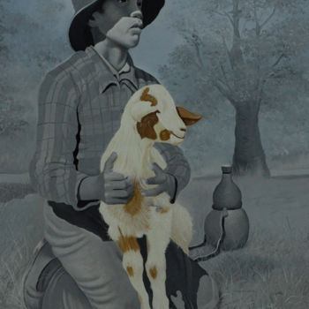 Pintura titulada "pastor" por Eldenildo Jorge Ferrage De Matos, Obra de arte original, Oleo