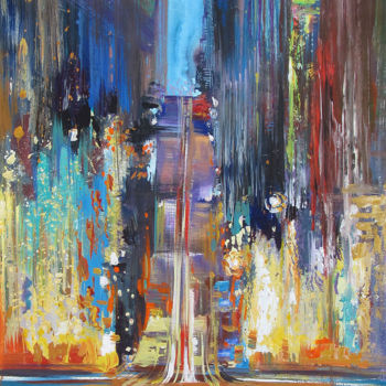 Pittura intitolato "dive-into-the-city.…" da Elena Penkova, Opera d'arte originale